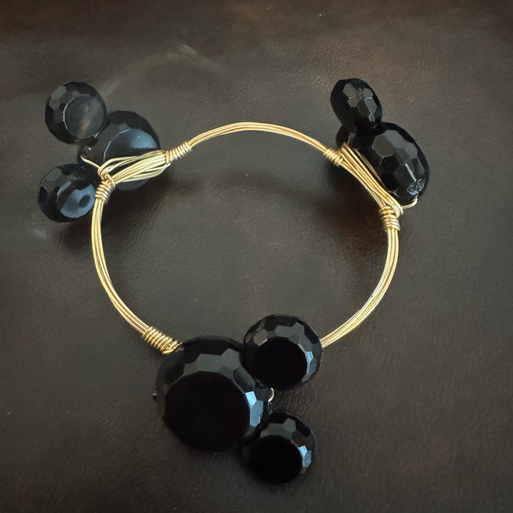 Disney Elegant Black and Gold Mickey Ears Women's Bracelet